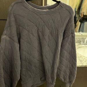 Padded Print Crewneck Sweatshirt